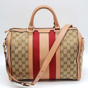 100% Authentic Gucci Canvas Vintage Medium Crossbody Bag